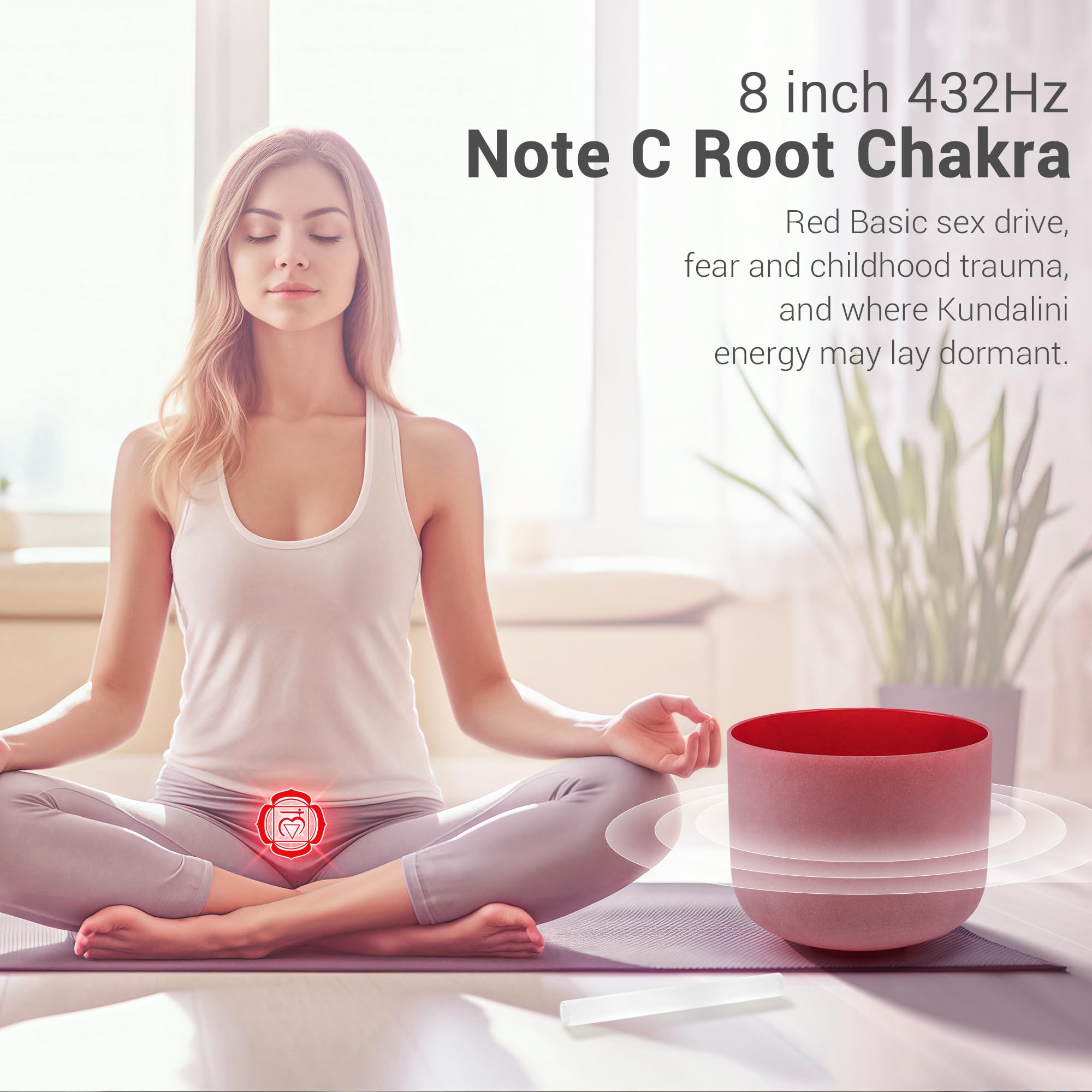 Amazon | 432hz 8インチ レッド C ノート ルート チャクラ クォーツ